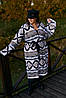 Кардиган-пальто MEREZHKA  "Етніка" (чорний,білий,капучіно) довгий, фото 6
