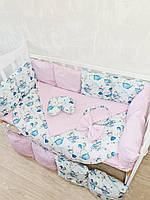 Комплект в кроватку для новорожденных "Эко Мышка" розовый