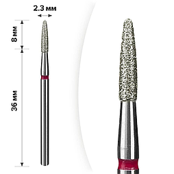 Фреза алмазна MART полум'я тупе червоне 2,3*8 мм