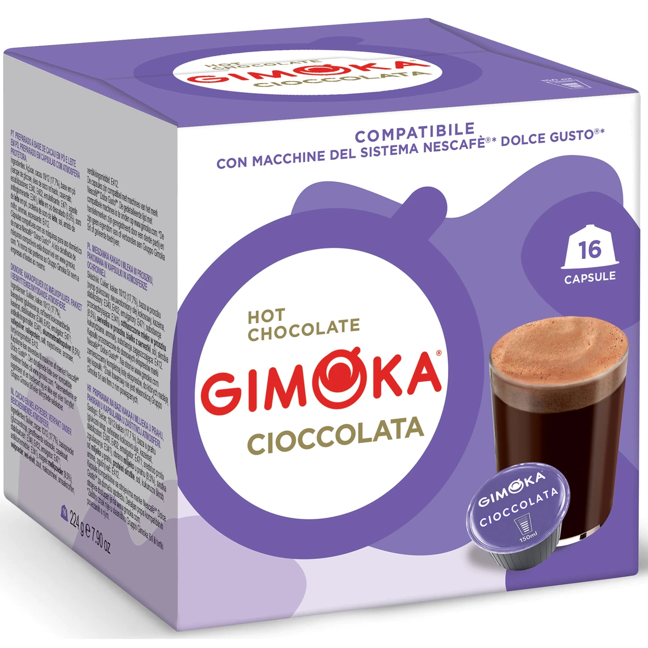Уценка! Кава в капсулах Dolce Gusto Gimoka Cioccolata 16 шт Італія Нескафе Дольче Густо