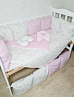Комплект в кроватку для новорожденных "Эко Зайка" розовый