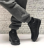 Кросівки чоловічі зимові Nike Air Force 1 Black Winter Найк Форс чорні шкіряні з хутром утеплені короткі, фото 4