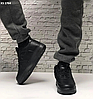 Кросівки чоловічі зимові Nike Air Force 1 Black Winter Найк Форс чорні шкіряні з хутром утеплені короткі, фото 4