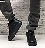 Кросівки чоловічі зимові Nike Air Force 1 Black Winter Найк Форс чорні шкіряні з хутром утеплені короткі, фото 5
