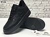Кросівки чоловічі зимові Nike Air Force 1 Black Winter Найк Форс чорні шкіряні з хутром утеплені короткі, фото 8