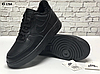 Кросівки чоловічі зимові Nike Air Force 1 Black Winter Найк Форс чорні шкіряні з хутром утеплені короткі, фото 9