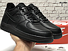Кросівки чоловічі зимові Nike Air Force 1 Black Winter Найк Форс чорні шкіряні з хутром утеплені короткі, фото 8