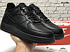 Кросівки чоловічі зимові Nike Air Force 1 Black Winter Найк Форс чорні шкіряні з хутром утеплені короткі, фото 7