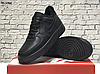 Кросівки чоловічі зимові Nike Air Force 1 Black Winter Найк Форс чорні шкіряні з хутром утеплені короткі, фото 9