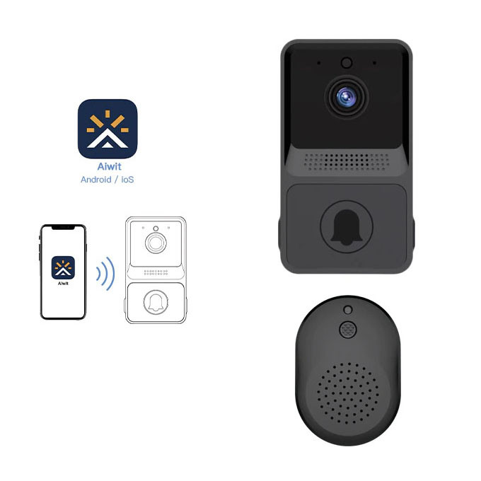 Відеодомофон WiFi автономний 480p KKMOON Aiwit Z20, ІЧ-підсвітка, хмара, 2 сторонній звук, Android&IOs