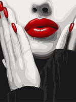 Картина по цифрам ArtCraft Червоні вуста (ACR-10371-NN) 30 х 40 см