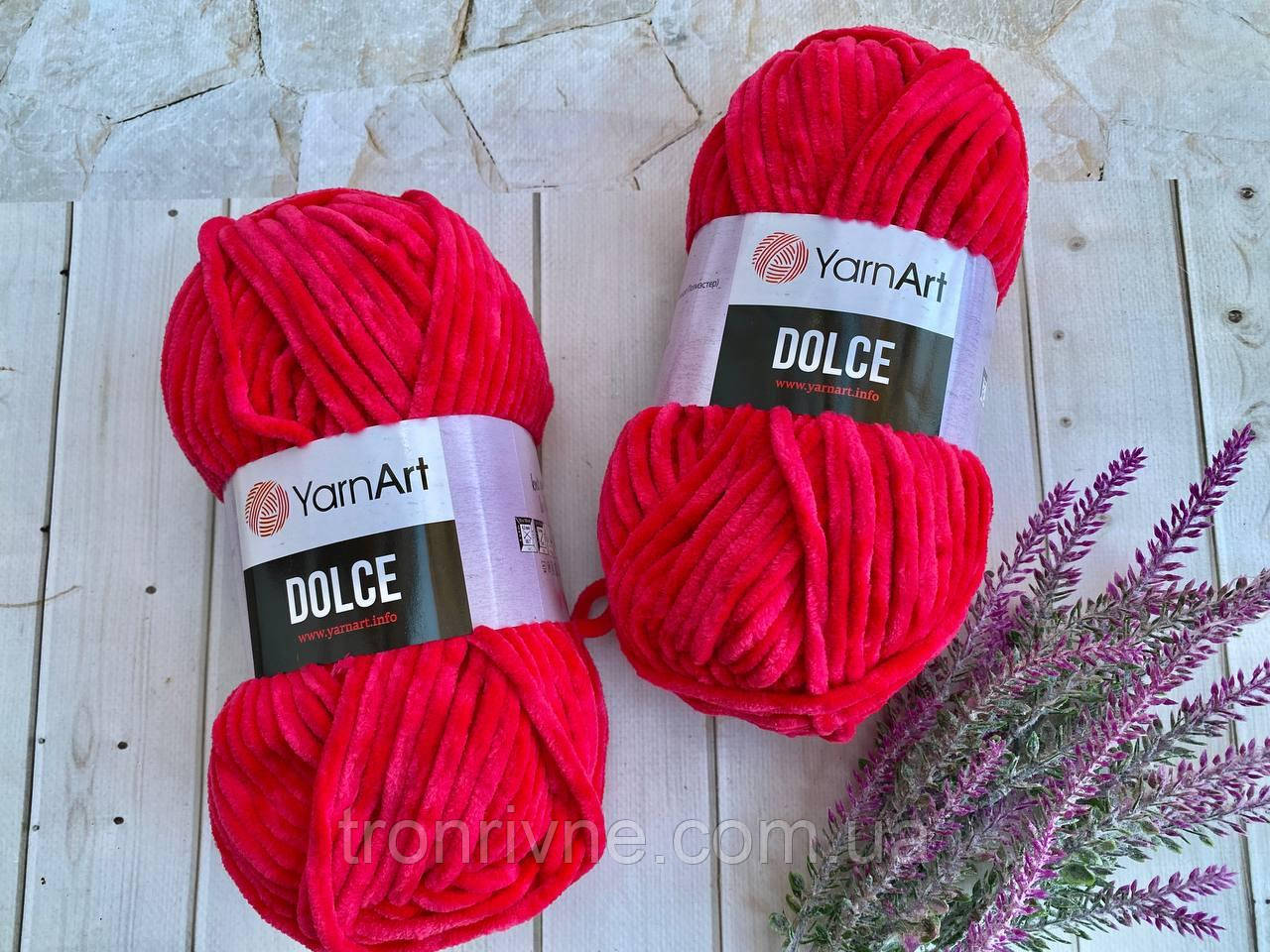 Нитки в'язальні YarnArt Dolce. 100 г. 120 м. Колір малиновий 759