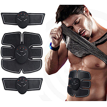 Пояс для схуднення міостимулятор для живота EMS TRAINER 3pcs Чорний Хіт!