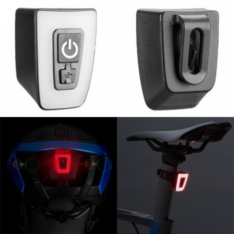 Фонтар для велосипеда (габарит) Т11-15LED RED + кліпса mikroUSB 5реж