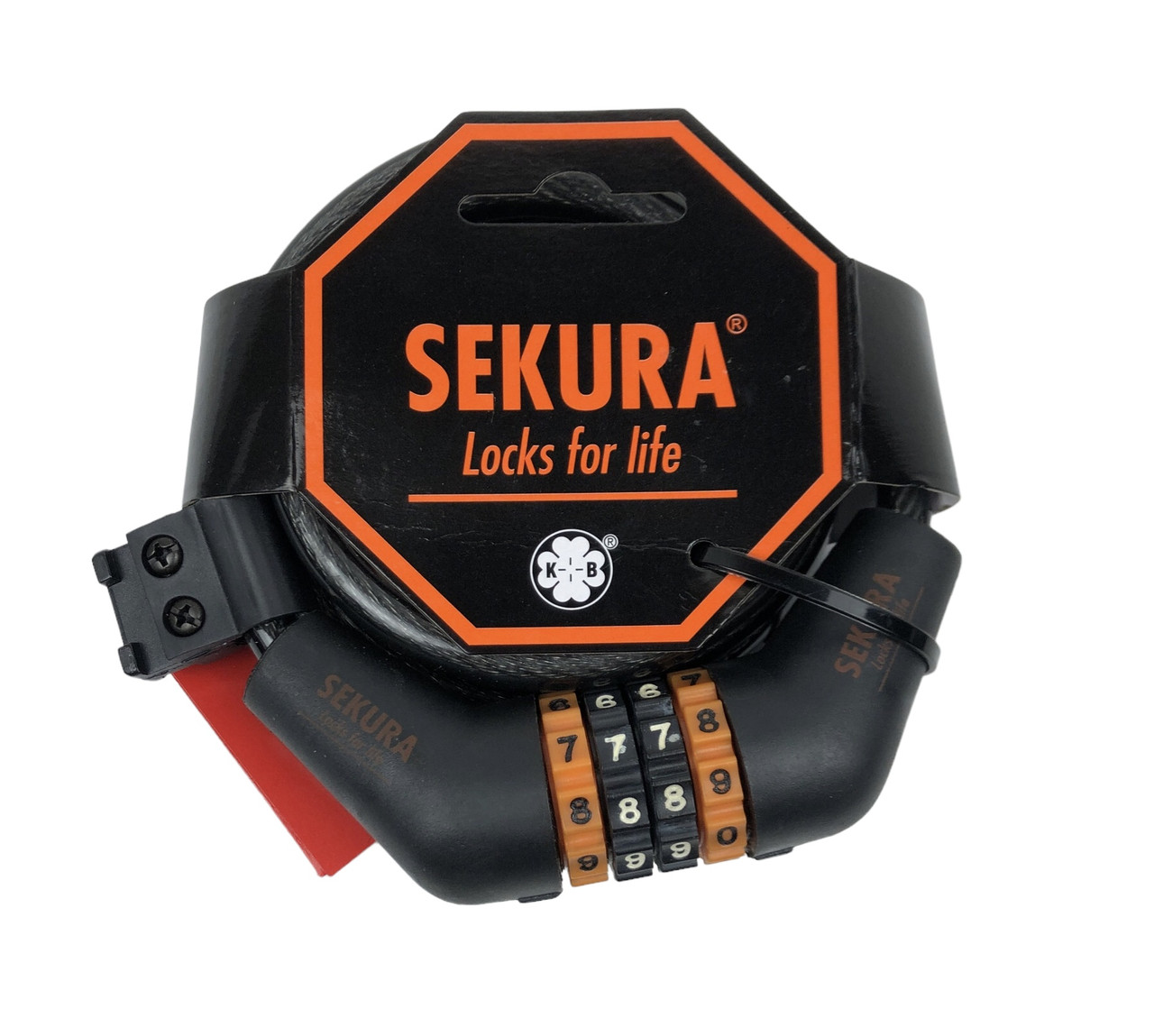 Велосипедний замок KB 205 number code Spiral Cable Lock 10 x 185 cm SEKURA