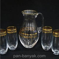 Набор для воды Bohemia Club (кувшин 1,5л+ стакани 350мл-6шт) 7 предметов богемское стекло (b1E470-43249)