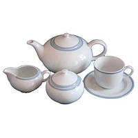 Чайный сервиз Thun Opal (Обводка голуба) на 6 персон 17 предметов 270мл фарфор (8013601)