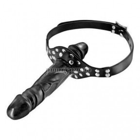 Капелюх із подвійним фалоїмітатором Fetish Tentation Double Penis Gag, чорний