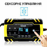 Зарядний пристрій для акумуляторів Autozyk ZYX-J30 12V-24V, з ф-єю відновлення АКБ, жовте 8080, фото 6