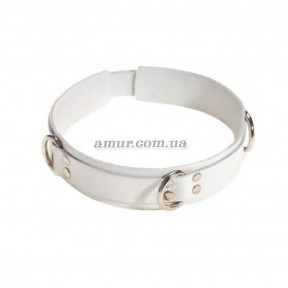 Нашийник Slave leather collar білий