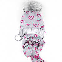 Комплект шапка та шарф для дівчинки зимовий на фзософті р.48 ТМ Talvi