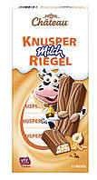 Шоколад молочный с кусочками фундука и хлопьями Chateau Knusper Milch Riegel 200г Германия