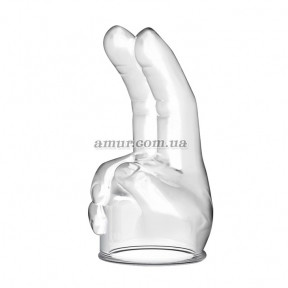 Насадка на вібромасажер Power Head Double Finger Wand Massager прозора