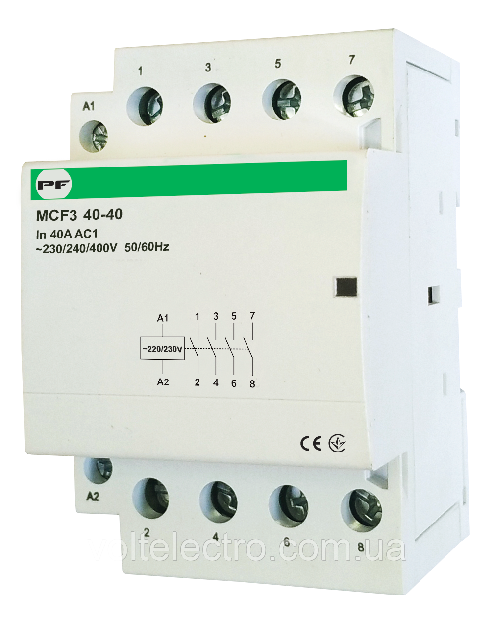 Контактор модульний MCF3 40-40 40A 4NO 230В, фото 1