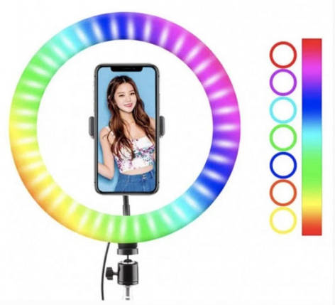 Світлодіодна кільцева Led лампа RGB 30см MJ 30, фото 1
