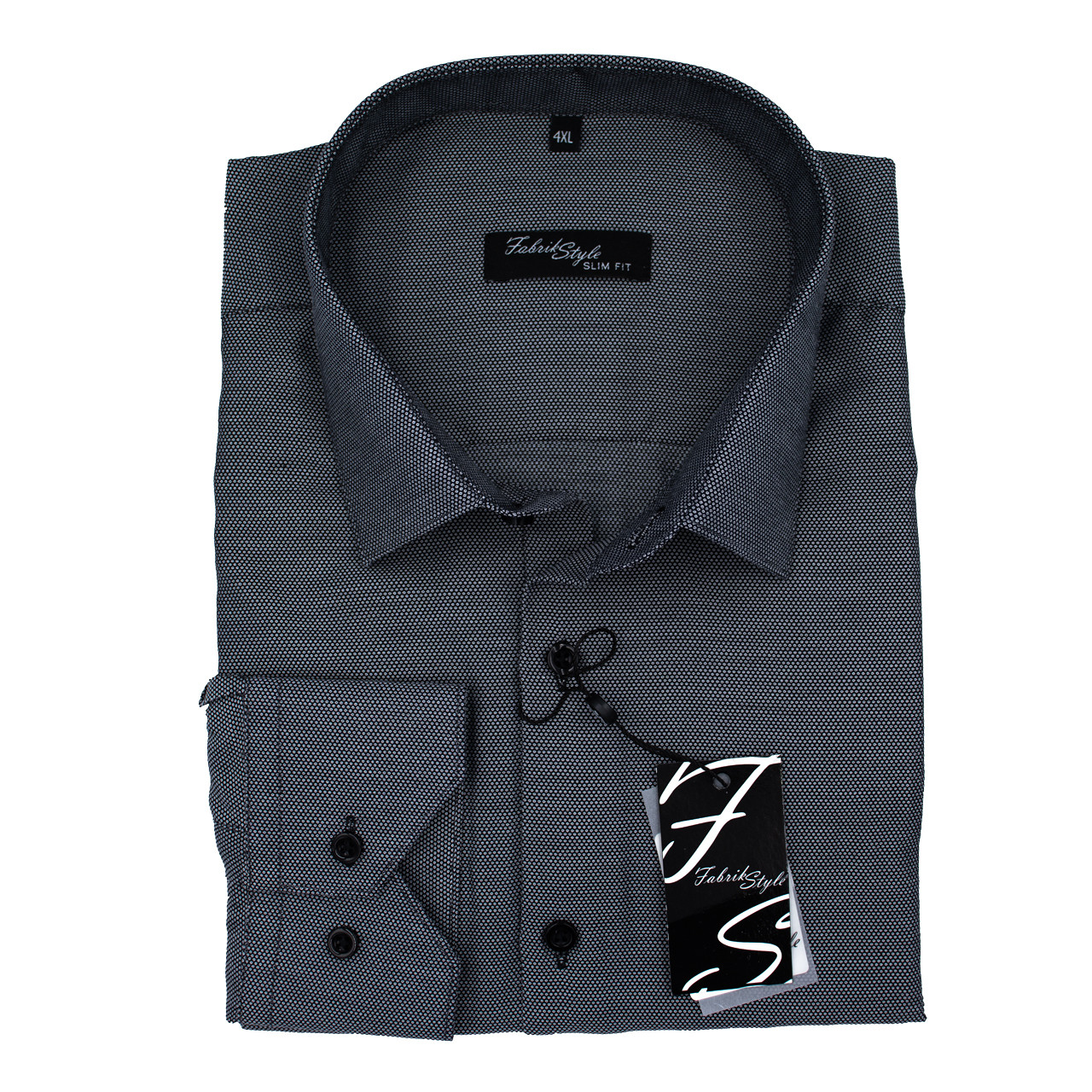 Сорочка чоловіча, приталена (Slim Fit), з довгим рукавом, Fabrik Style 0902 100% бавовна L(Р), фото 1
