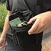 Чоловіча тактична сумка через плече з липучкою (24х16х8 см) , Чорна / Однолямкова барсетка нагрудна, фото 3