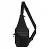 Чоловіча тактична сумка через плече з липучкою (24х16х8 см) , Чорна / Однолямкова барсетка нагрудна, фото 2