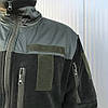 Тепла флісова кофта 280 г/м2 розміри XS-4XL, Олива / Тактична кофта для військових / Фліска для ЗСУ, фото 9