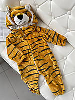 Пижама кигуруми для мальчика "Тигр" Горчичный 4722 13, Горчичный, Для мальчиков, Осень Зима, 100