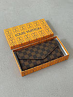Коричневый кожаный Louis Vuitton Луи Витон кошелёк для денег