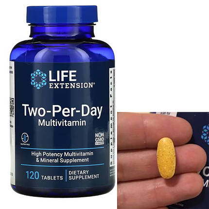 Мультивітамінний комплекс Life Extension Two-Per-Day Tablets 120 tab, фото 3