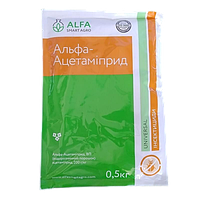 Инсектицид АЛЬФА-АЦЕТАМИПРИД (д.в.:ацетамиприд 200 г/кг.), тара - 0.5 кг. ALFA Smart Agro
