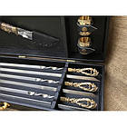 Комплект шампурів ручної роботи на подарунок Набір "Гранд 2"  у кейсі зі шкірозамінника., фото 2