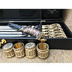 Комплект шампурів ручної роботи на подарунок Набір "Гранд 2"  у кейсі зі шкірозамінника., фото 4