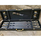 Комплект шампурів ручної роботи на подарунок Набір "Гранд 2"  у кейсі зі шкірозамінника., фото 5