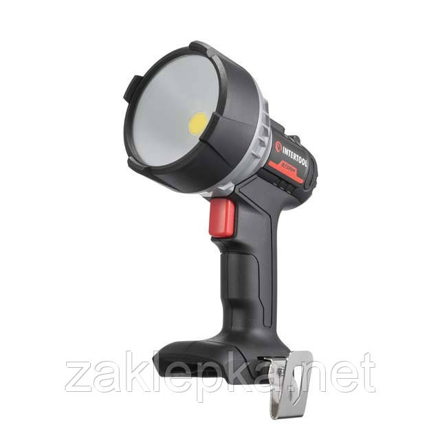 Ліхтар акумуляторний 20 В, LED, 10 Вт, 500/1000 лм, без ЗП і АКБ INTERTOOL WT-0348
