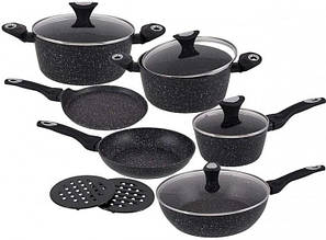 Набір посуду Edenberg 12 предметів алюміній із мармуровим покриттям (5615 EB)