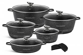 Набір посуду Edenberg 12 предметів алюміній із мармуровим покриттям (12912 EB)