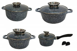 Набір посуду Edenberg 10 предметів алюміній із мармуровим покриттям (8010 EB)