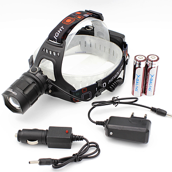 Потужний ліхтар налобний акумуляторний BL-T32-P50, Чорний / Ліхтарик на лоб / Ліхтарик на голову