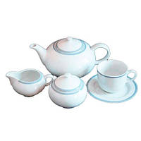 Чайный сервиз Thun Opal (Обводка сіра) на 6 персон 17 предметов 270мл фарфор (8034800)