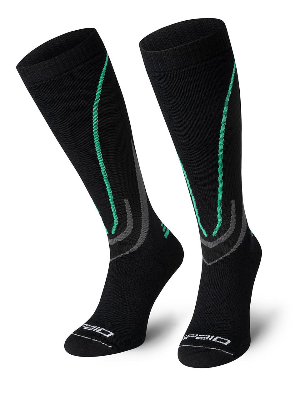 Термошкарпетки компресійни SPAIO Ski Compression 01 чорний/сірий/зелений 41-43