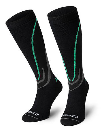 Термошкарпетки компресійни SPAIO Ski Compression 01 чорний/сірий/зелений 41-43, фото 2