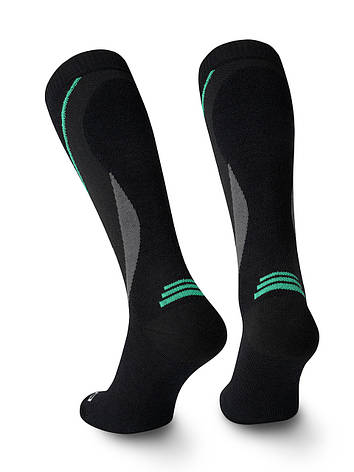Термошкарпетки компресійні SPAIO Ski Compression 01 чорний/сірий/зелений, фото 2