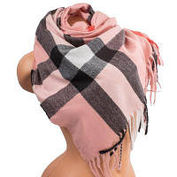 Женский кашемировый шарф розовый с черным ETERNO DS-7010-4